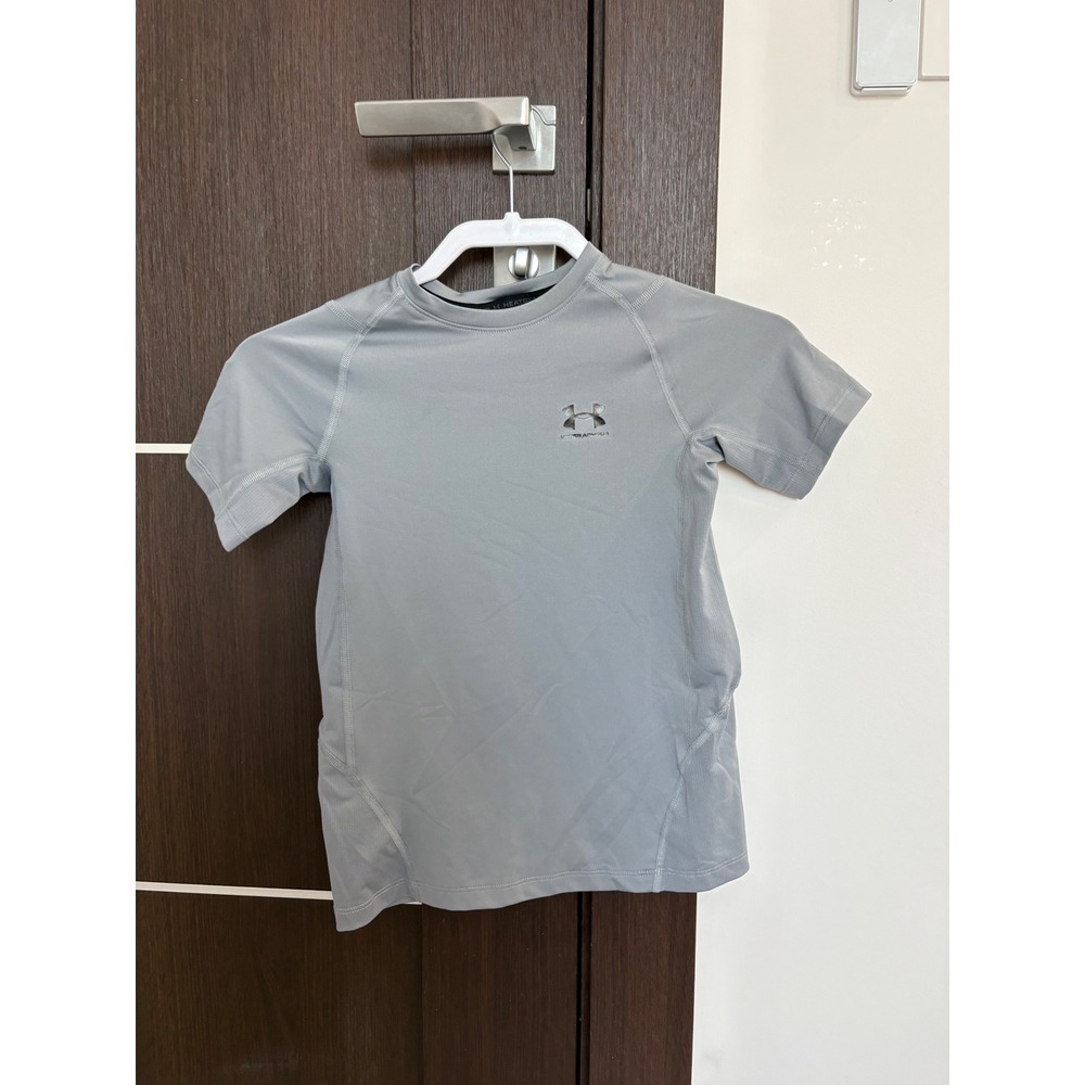 Under Armour Heatgear Short Sleeve Compression T Shirt Youth YMD M Gray Athletic